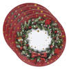 Onderborden kerstmis - D33 cm - kerstkrans -4x st- kunststof - Placemats