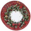 Set van 2x stuks ronde kerst onderborden kerstkrans 33 cm - Onderborden