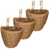 3x stuks balkonmand/plantenmand/plantenbak bruin rotan 38 cm - Plantenbakken