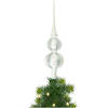 Kerst piek van glas zilver ijslak H30 cm - kerstboompieken