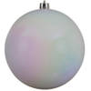 1x stuks grote kunststof kerstballen parelmoer wit 14 cm glans - Kerstbal