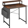 tectake - Bureau met plank en organizer industrieel donkerbruin 80 cm 404662