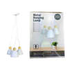 Metalen Hanglamp met Drie Lampenkappen Wit