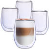 Blauwe Dubbelwandige Koffieglazen - Dubbelwandige Theeglazen - Cappuccino Glazen - 300ML - Set Van 4