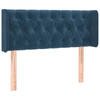 vidaXL Hoofdbord met randen 103x16x78/88 cm fluweel donkerblauw