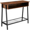 tectake - Sidetable consoletafel Tralee - 100x35x80,5cm - industrieel - donkerbruin - 404720