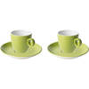 Maastricht Porselein Koffiekop en schotel Bart Colour Cafe 17 cl 13.5 cm Groen Porselein 2 stuks