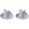 Maastricht Porselein Espressokop en schotel Bart Colour Cafe 6.5 cl - 11 cm Lichtblauw Porselein 2 stuks