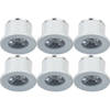 LED Veranda Spot Verlichting 6 Pack - Velvalux - 1W - Natuurlijk Wit 4000K - Inbouw - Dimbaar - Rond - Mat Wit -