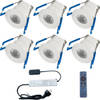 LED Veranda Spot Complete Set - Velvalux - 6 Stuks - 3W - Warm Wit 3000K - Dimbaar - Waterdicht IP65 - Inbouw - Rond -