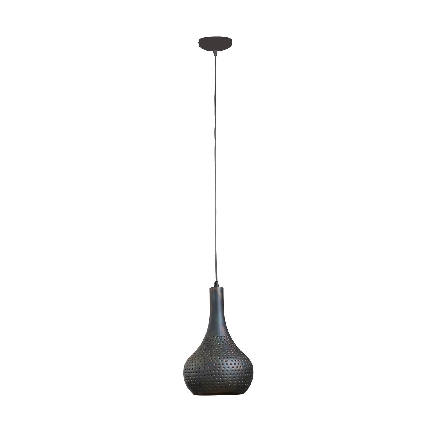Hanglamp 1-Lichtbron - Kegel - Zwart/Bruin - Lamp Industry Concrete - Giga Meubel