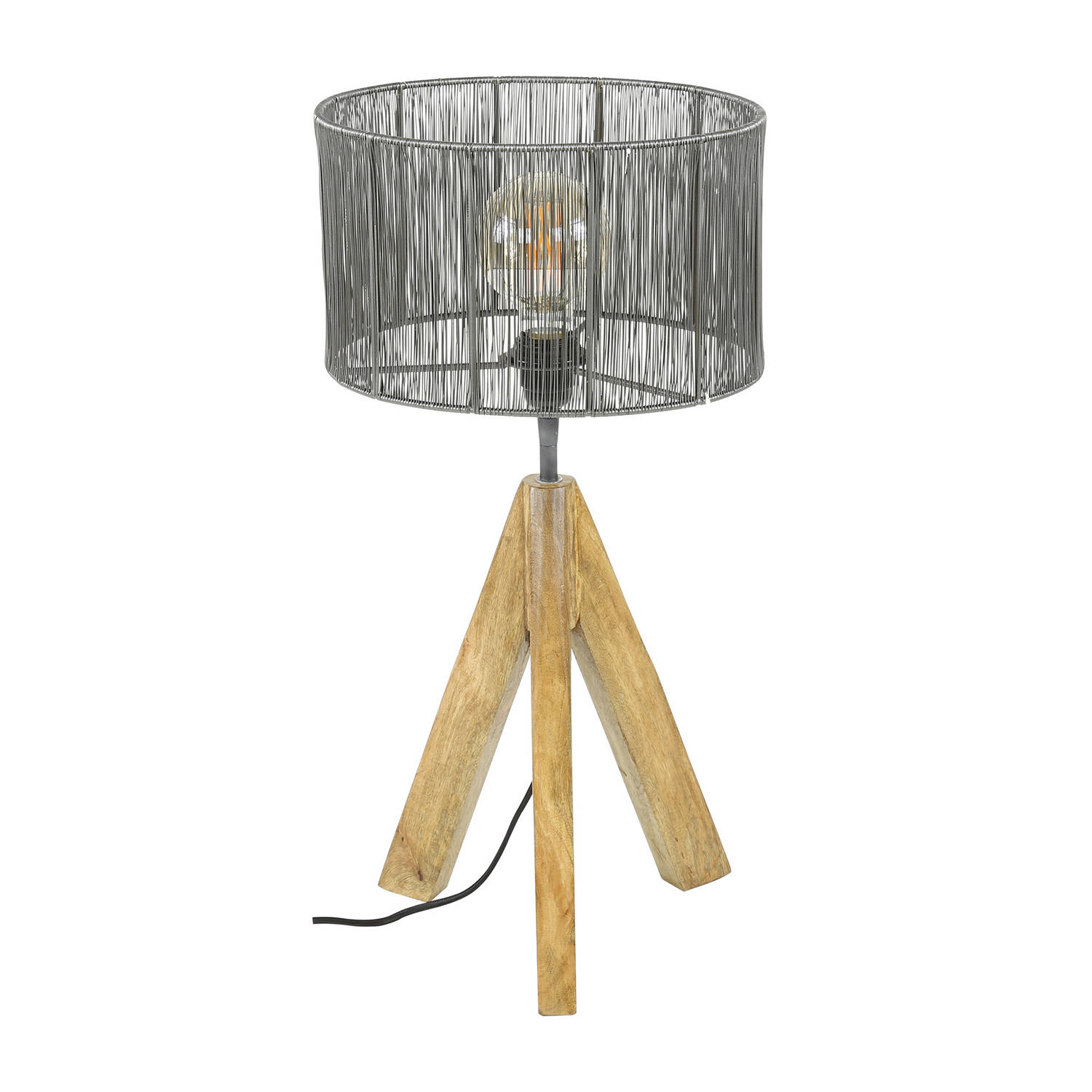 Giga Meubel Gm Tafellamp Ø30cm - Hout & Metaal - Lamp Tripod Wood