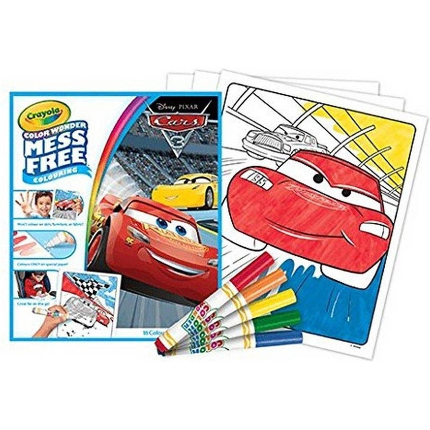 Crayola - Disney Pixar Cars 3 Kleur Wonder Mess - Gratis kleuren