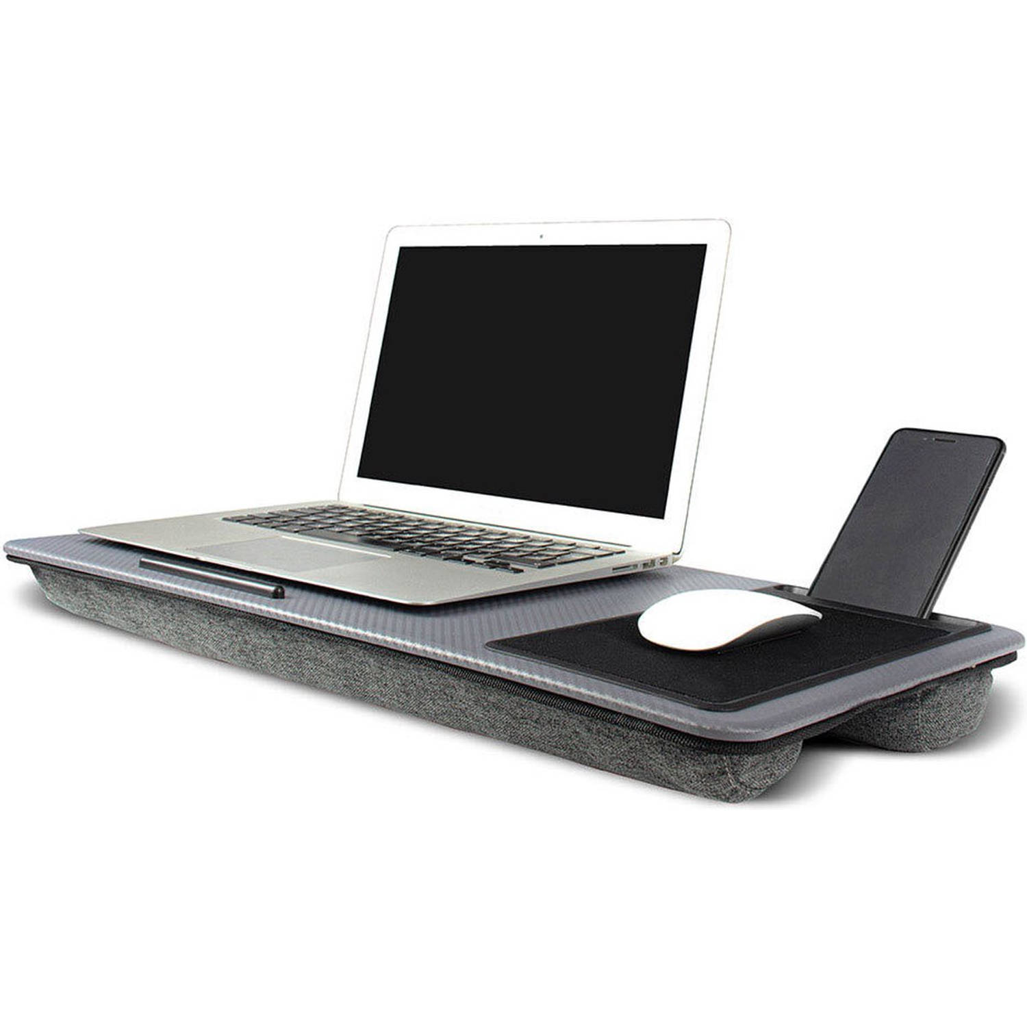 Ingenious Gifting Laptoptafel Multifuctioneel Schootbureau Muismat En Telefoonhouder Carbon