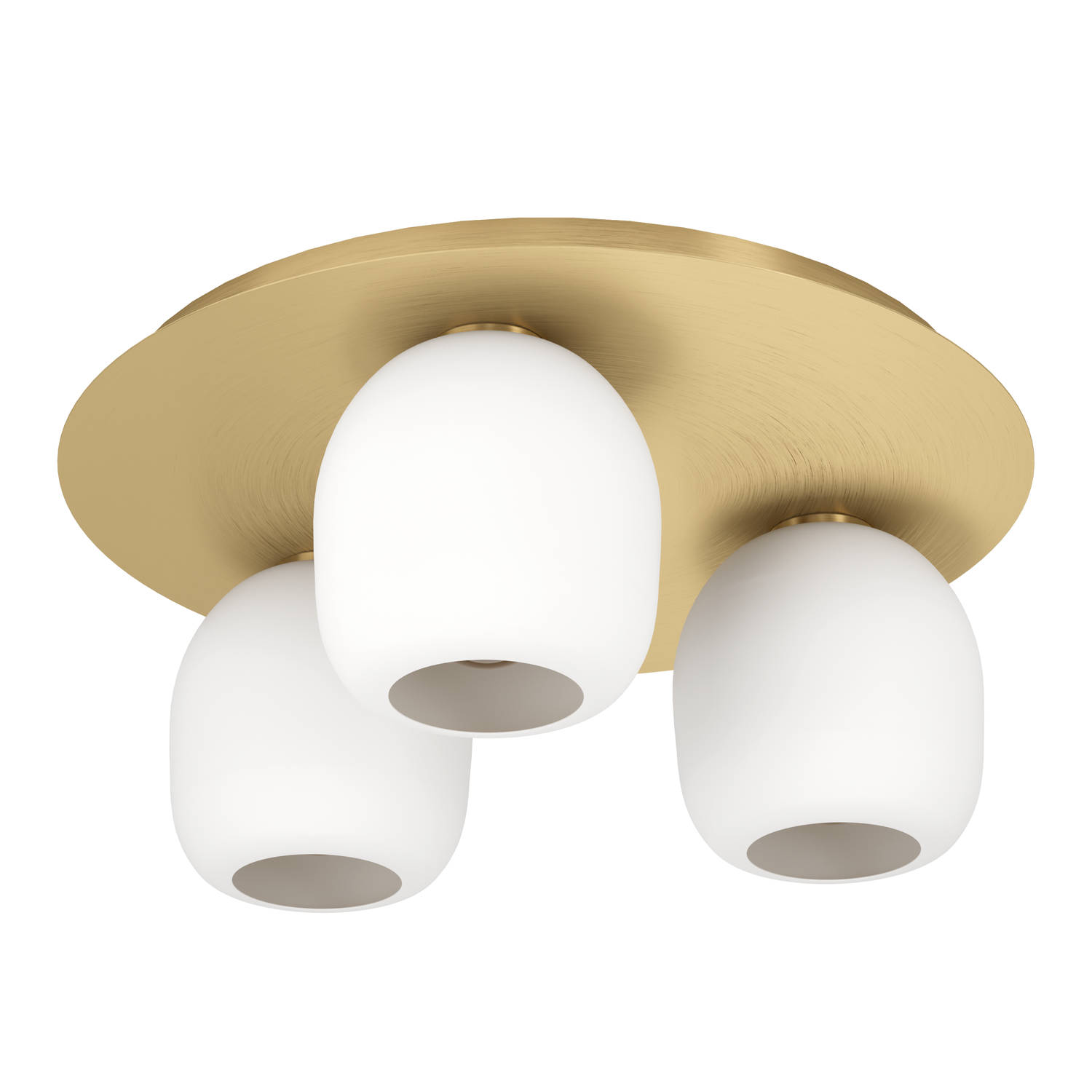 Eglo Gouden plafondlamp Manzanares met wit glas 900304