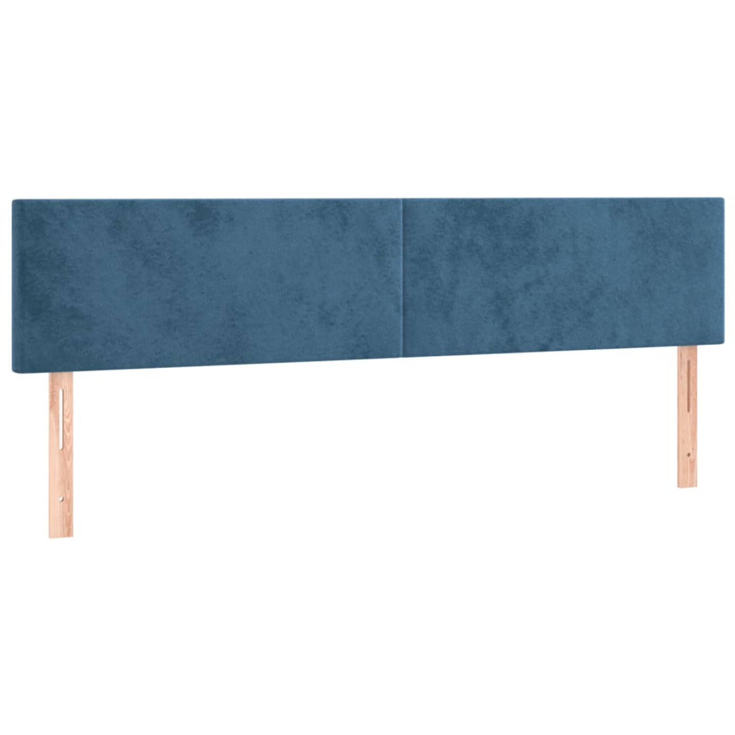 The Living Store Hoofdbord - 180 x 5 x 78/88 cm - Donkerblauw Fluwelen Stof