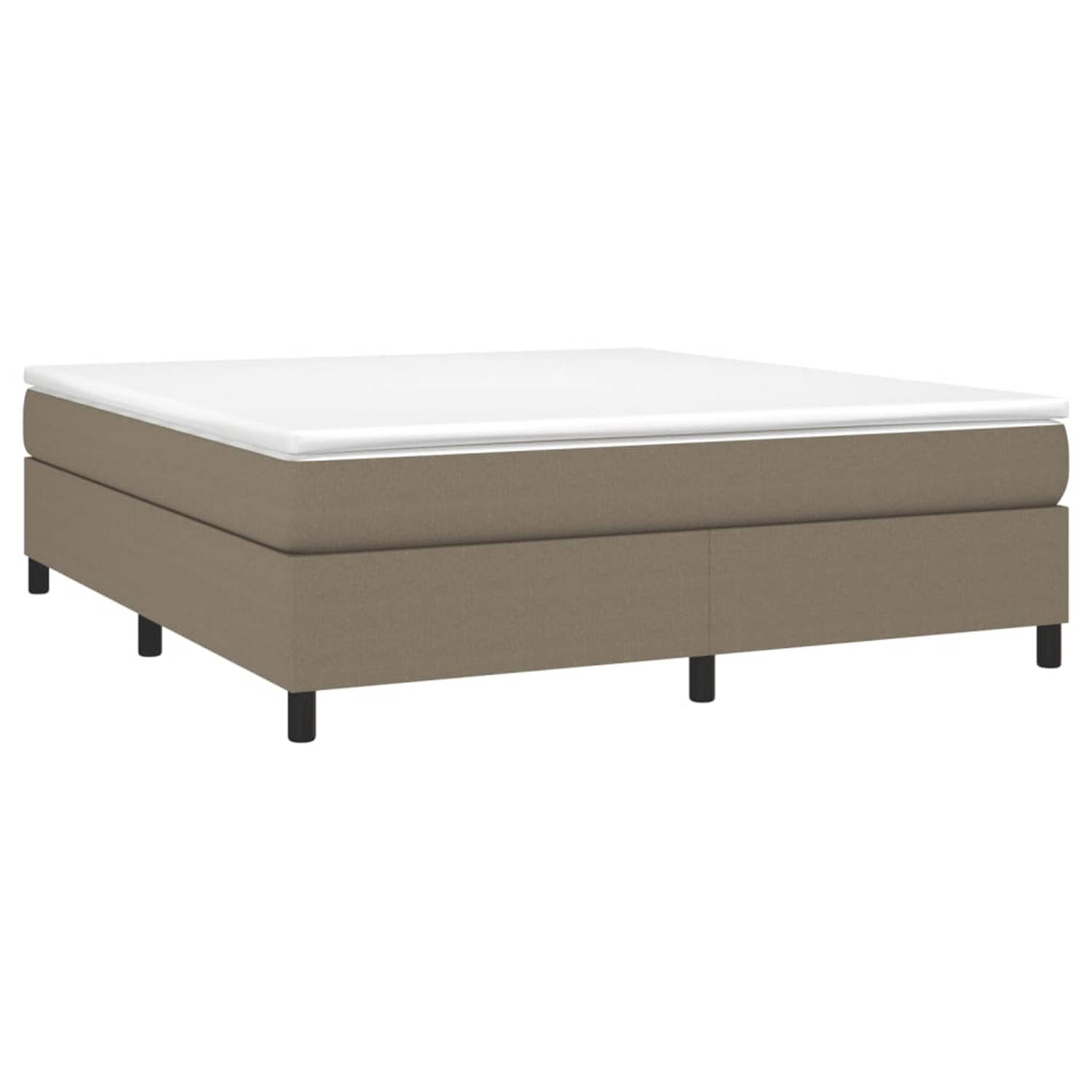 Vidaxl Boxspring Met Matras Stof Taupe 160x200 Cm