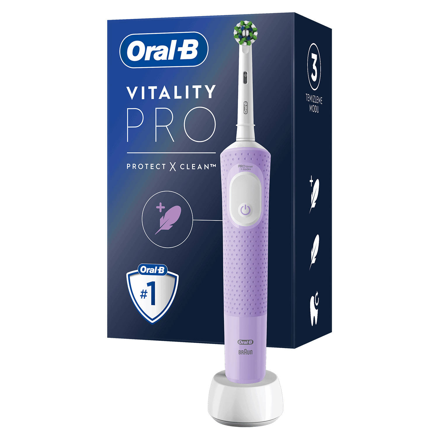Oral-B tandenborstel Vitality Pro paars 3 poetsstanden | Blokker