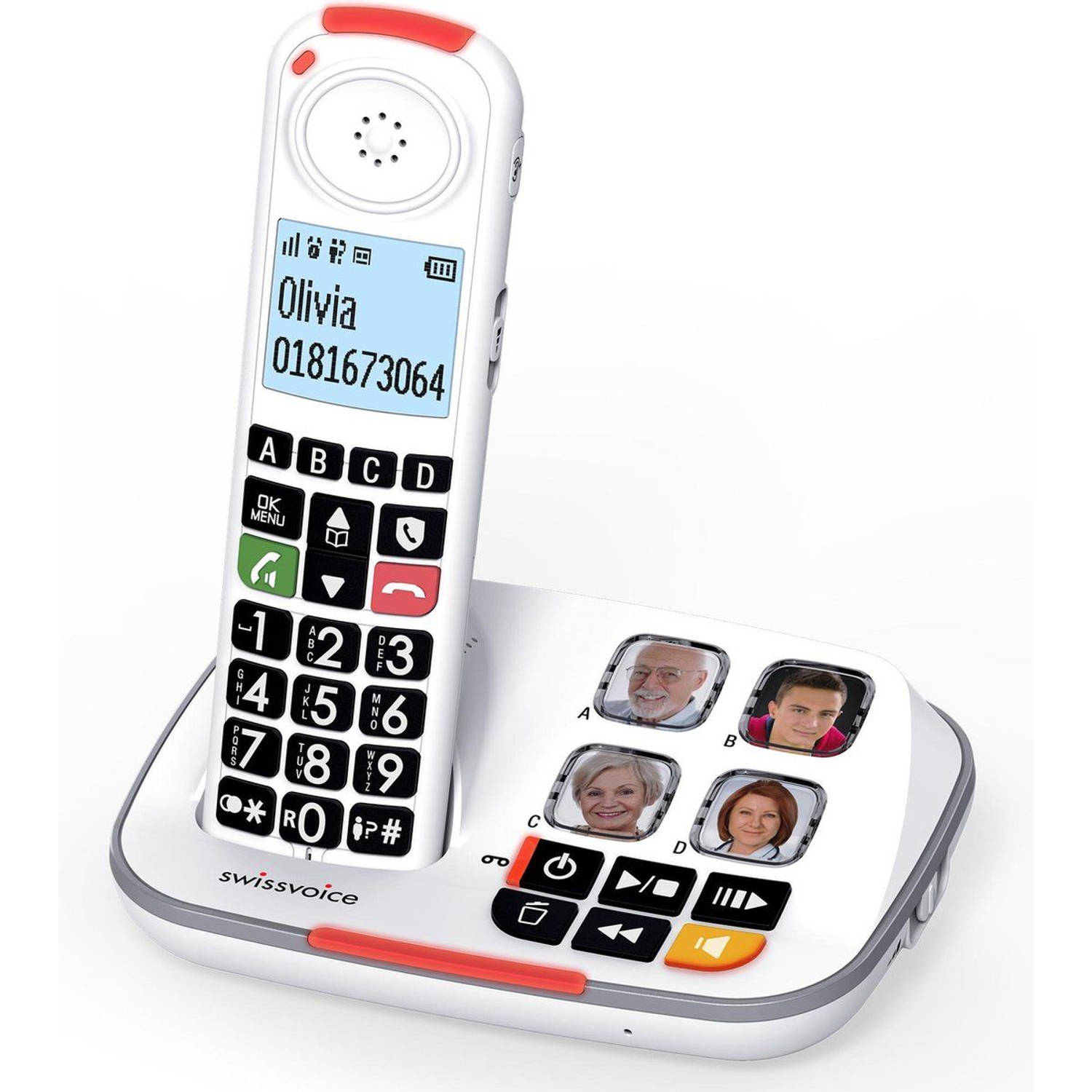 Swissvoice XTRA2355 Draadloze Senioren huistelefoon voor de vaste lijn Grote toetsen Antwoordapparaat Extra volume