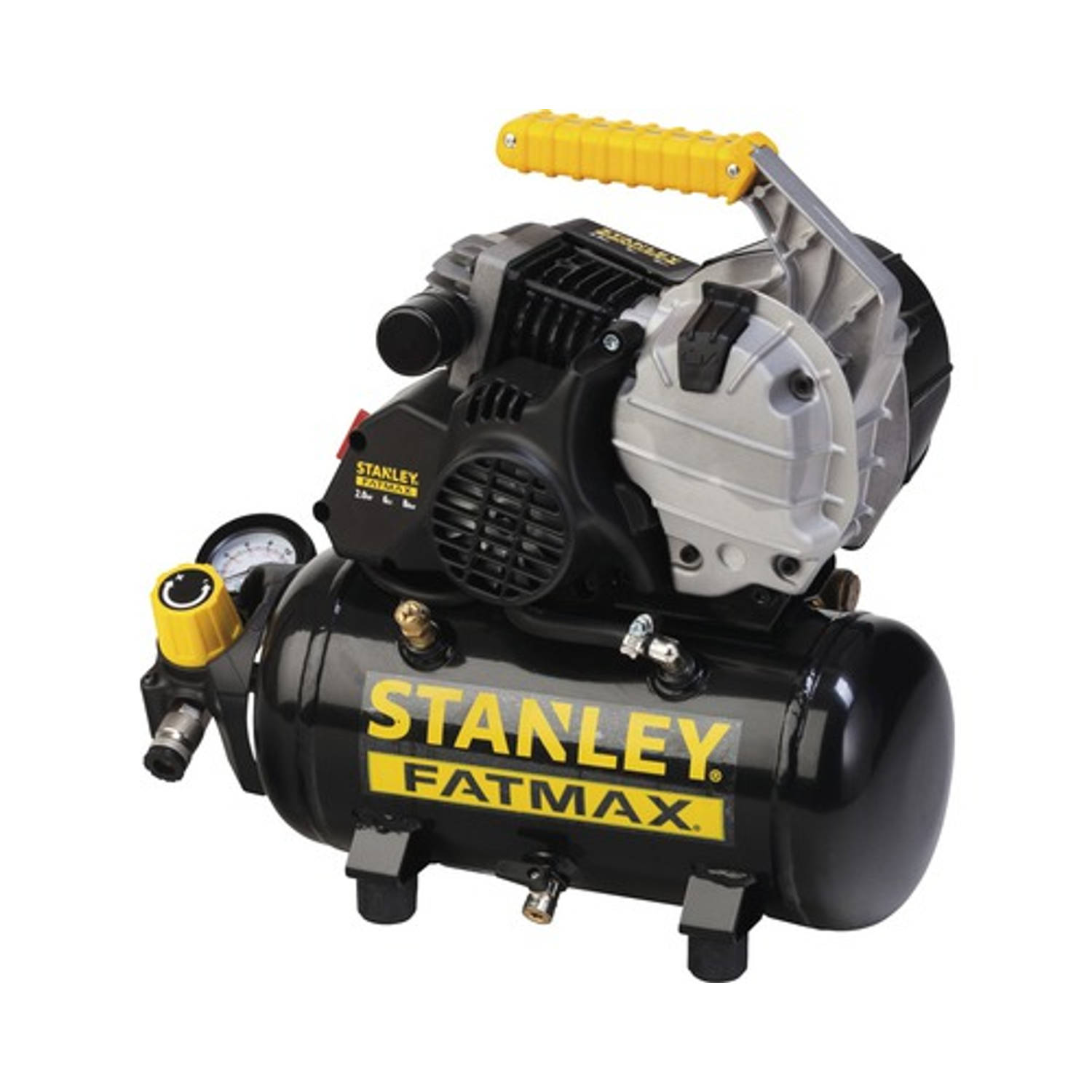 Stanley Compressor Hy227-8-6e Fmxcm00 Luchtcompressor 8bar 6l 222l-min Ingebouwd Handvat Zwart