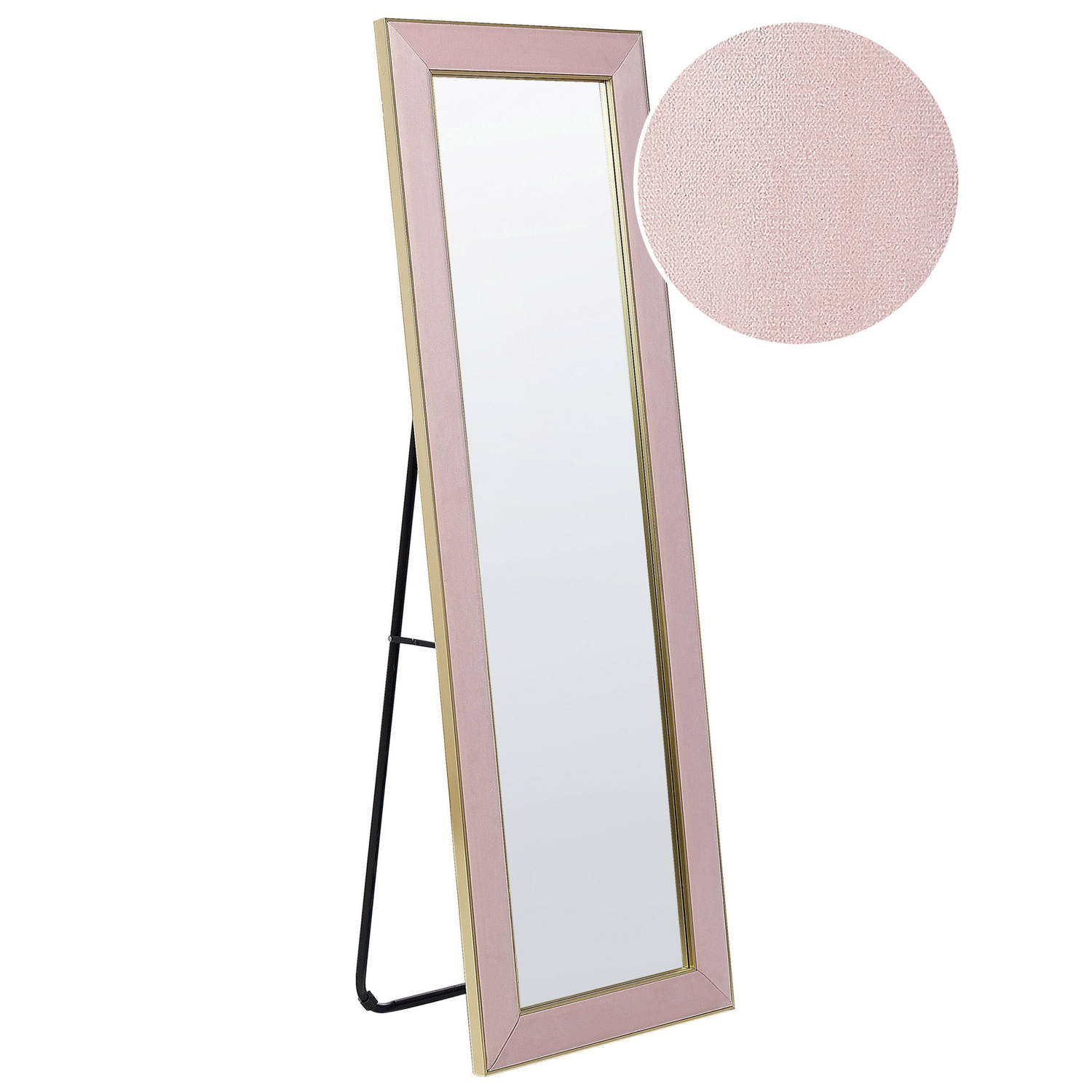 Beliani Lautrec Staande Spiegel-roze-fluweel