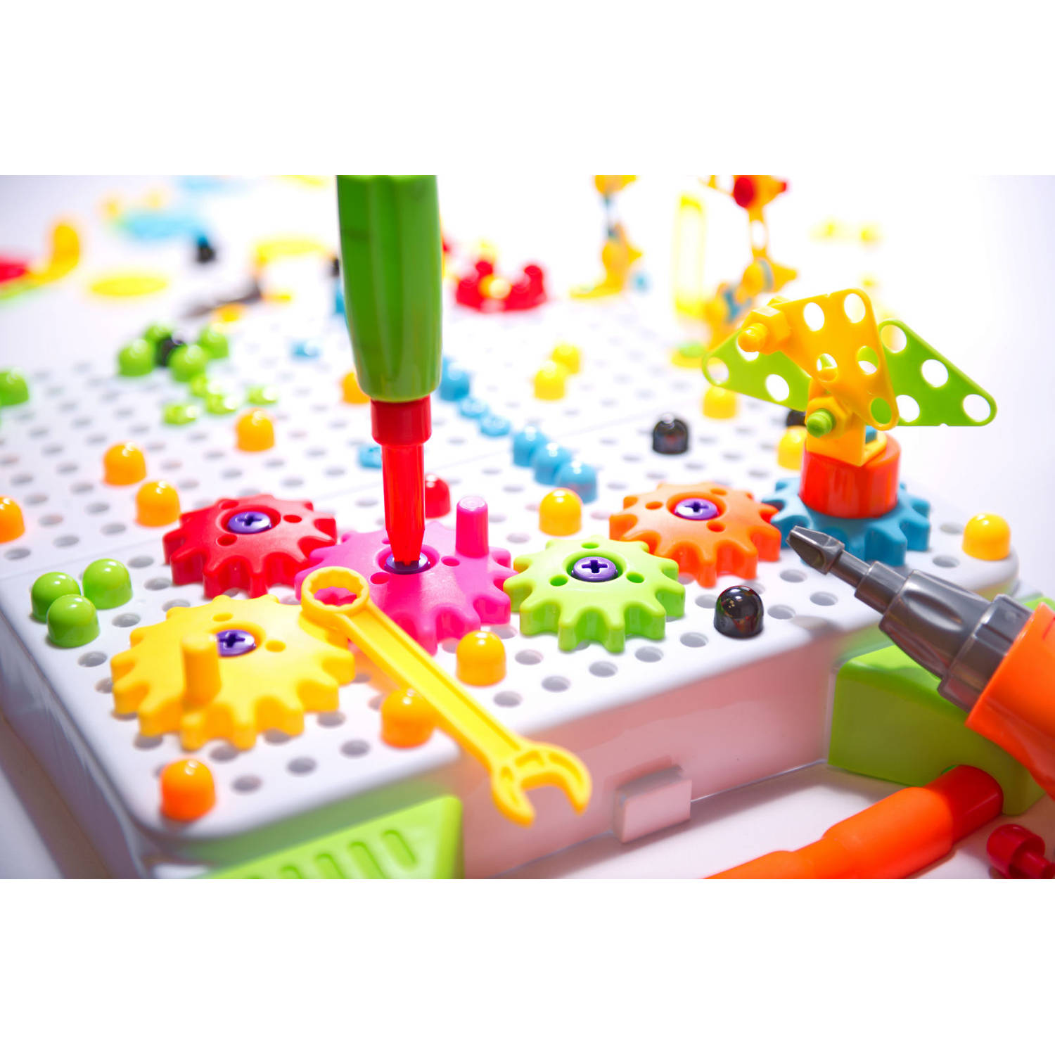Gluren maat Peer 181 delige educatieve constructie bouw puzzel bouw set + speelgoed  boormachine en schroeven vanaf 3 jaar | Blokker