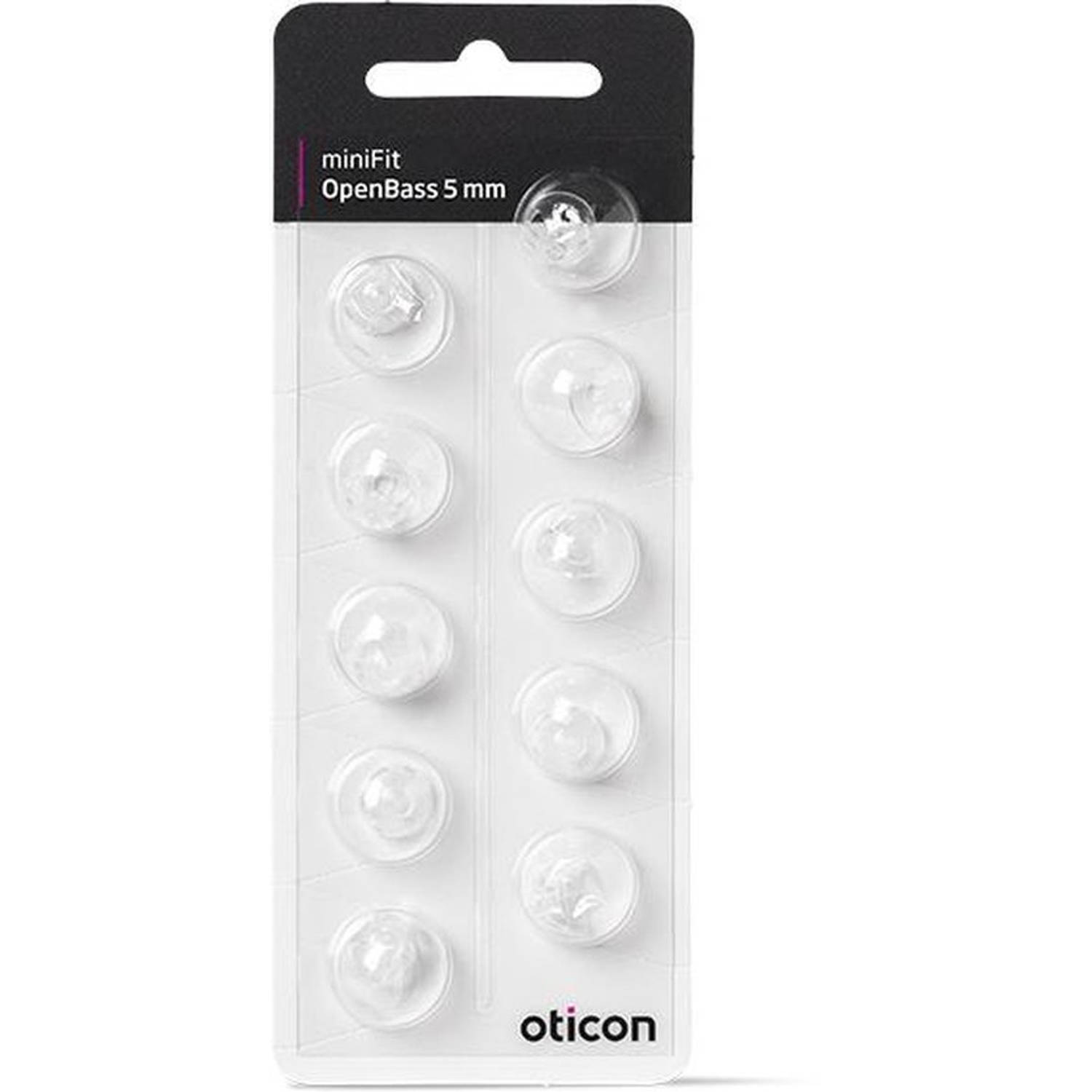 Oticon Bernafon Philips OpenBass dome miniFit 5mm open 10 stuks tip - oorstukje - oortje
