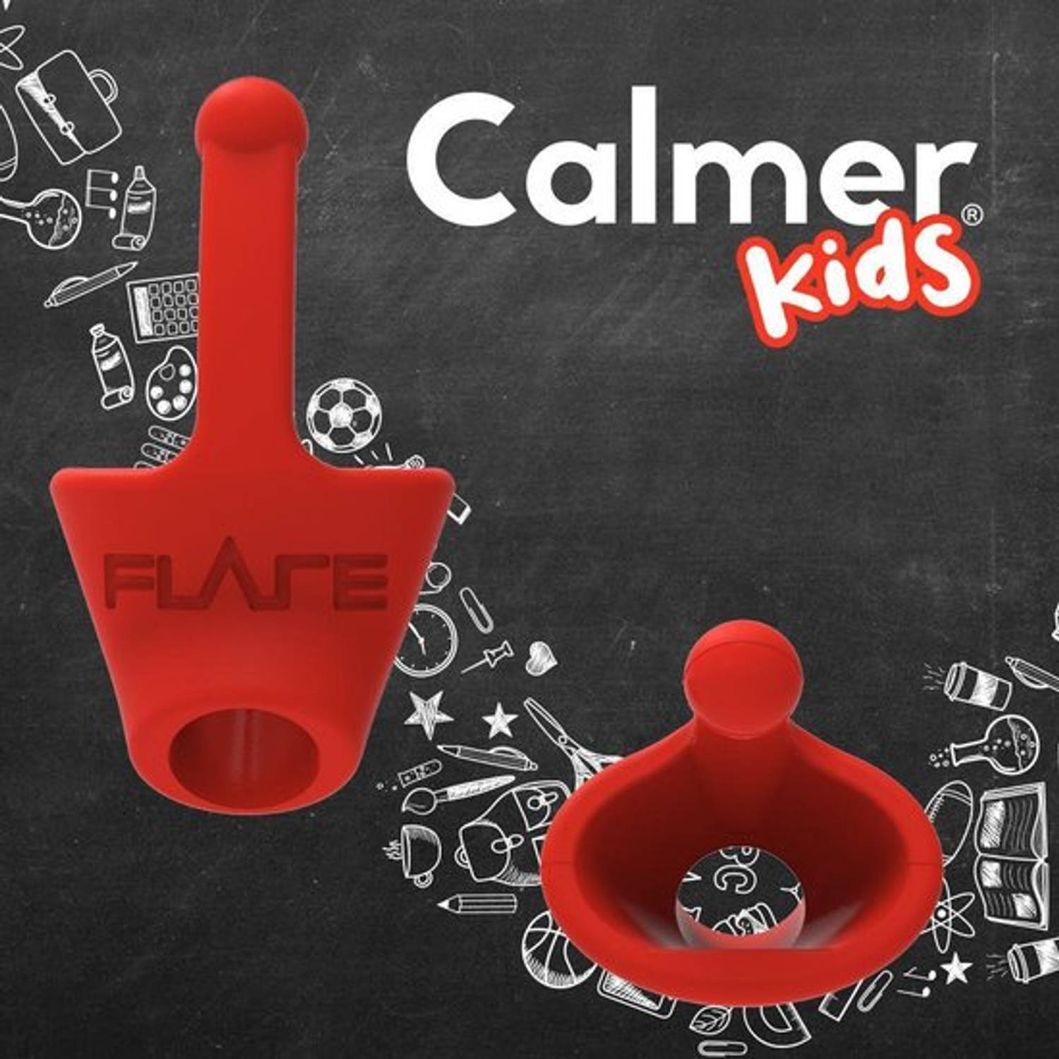 Flare Audio Calmer Kids Rood Een klein oordopje dat stress vermindert