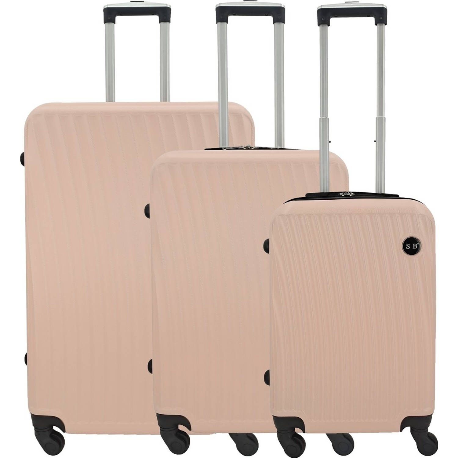 Sb Travelbags 3 Delige Kofferset - Lichtroze