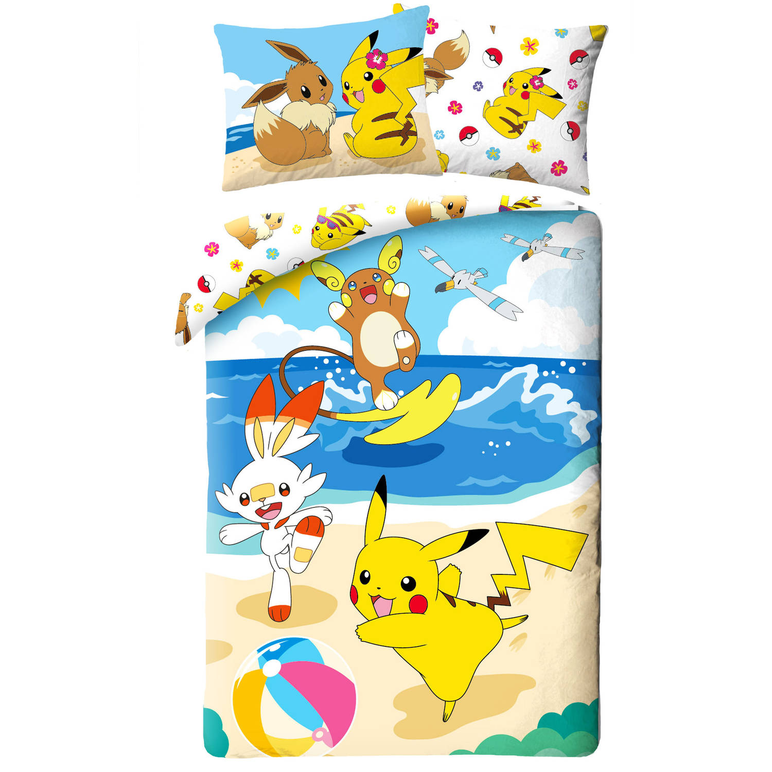voorwoord Kapel snel Pokémon Dekbedovertrek Pikachu Scorbunny - Eenpersoons - 140 x 200 cm -  Katoen | Blokker