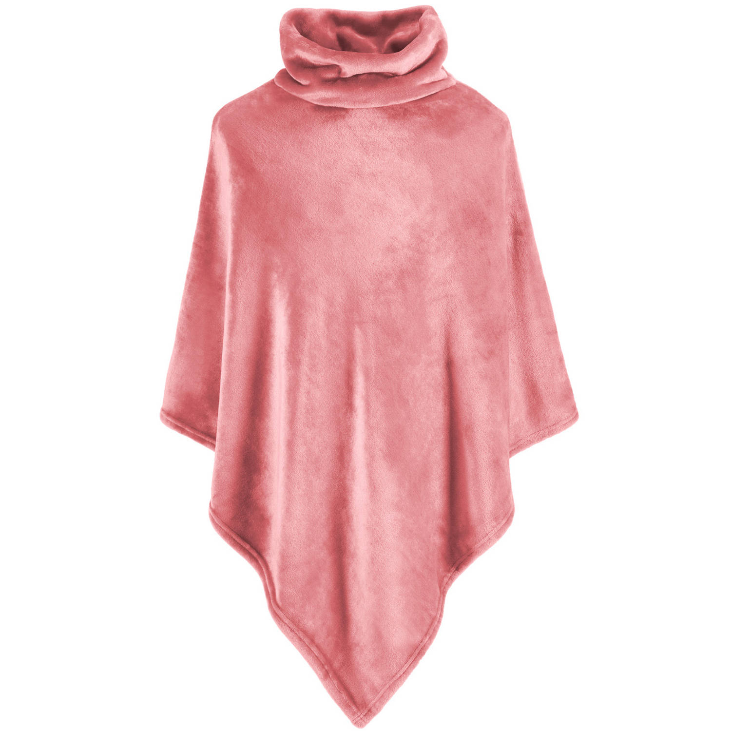 Moodit Fleece Poncho, Poeder Roze - 80 x 80 cm - Polyester