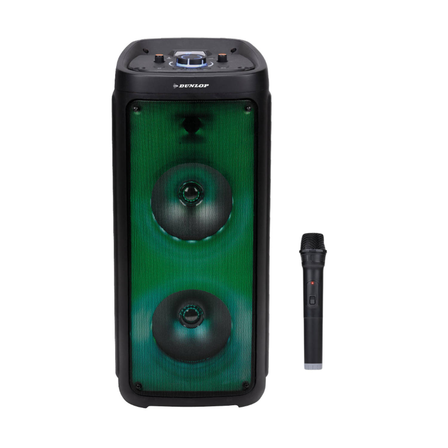 Perforeren Proficiat vernieuwen Dunlop Party Speaker - Draadloos - Incl. Microfoon - Met Licht - Karaoke  Set | Blokker