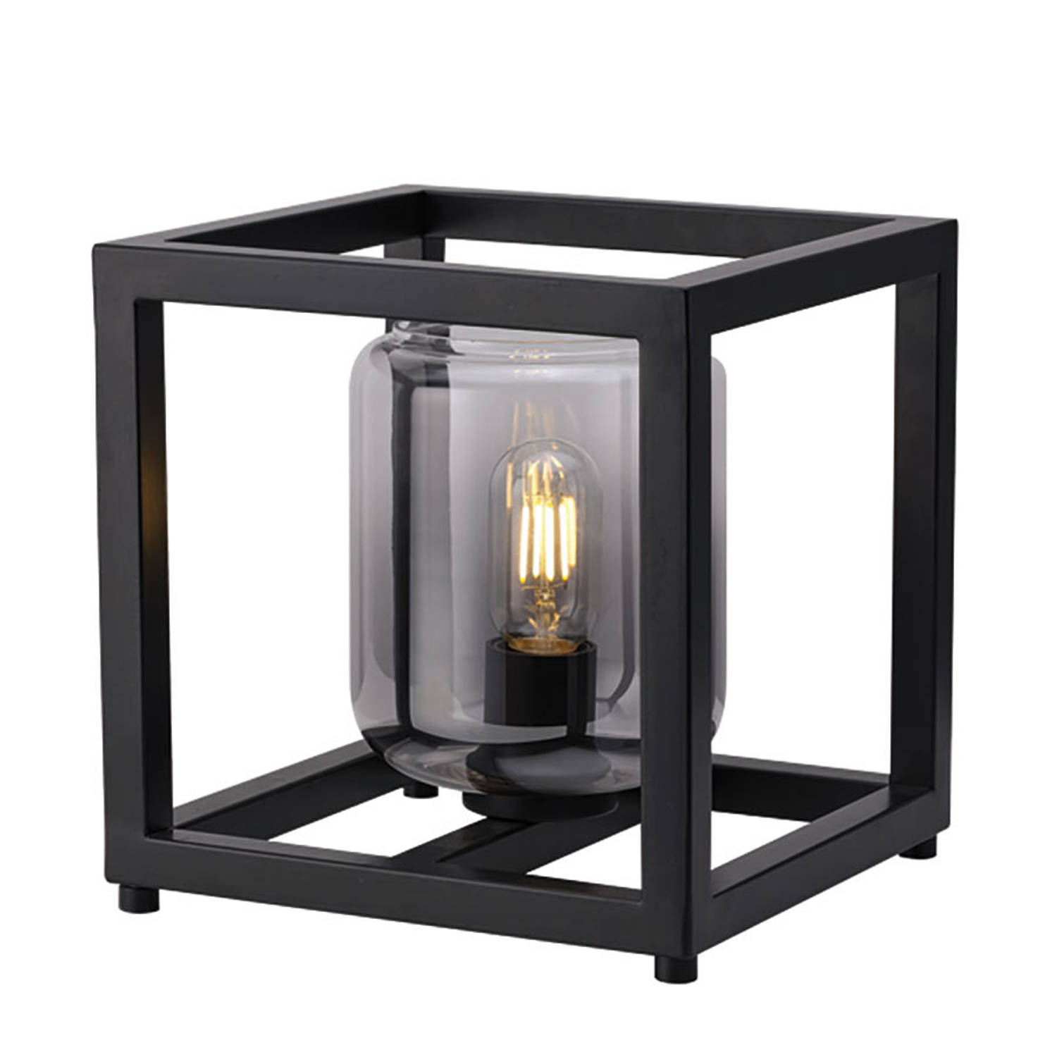 Freelight Tafellamp Dentro B 26 cm rook glas zwart
