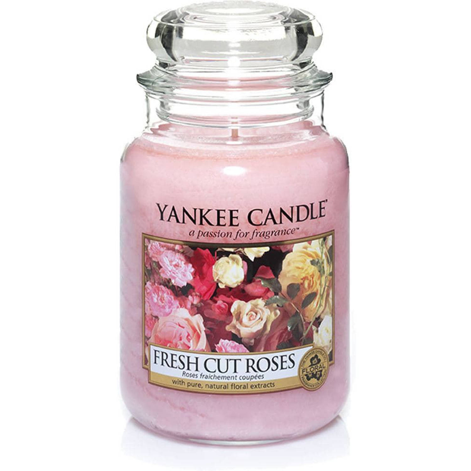 Yankee Candle - Fresh Cut Roses geurkaars - Large Jar - Tot 150 branduren