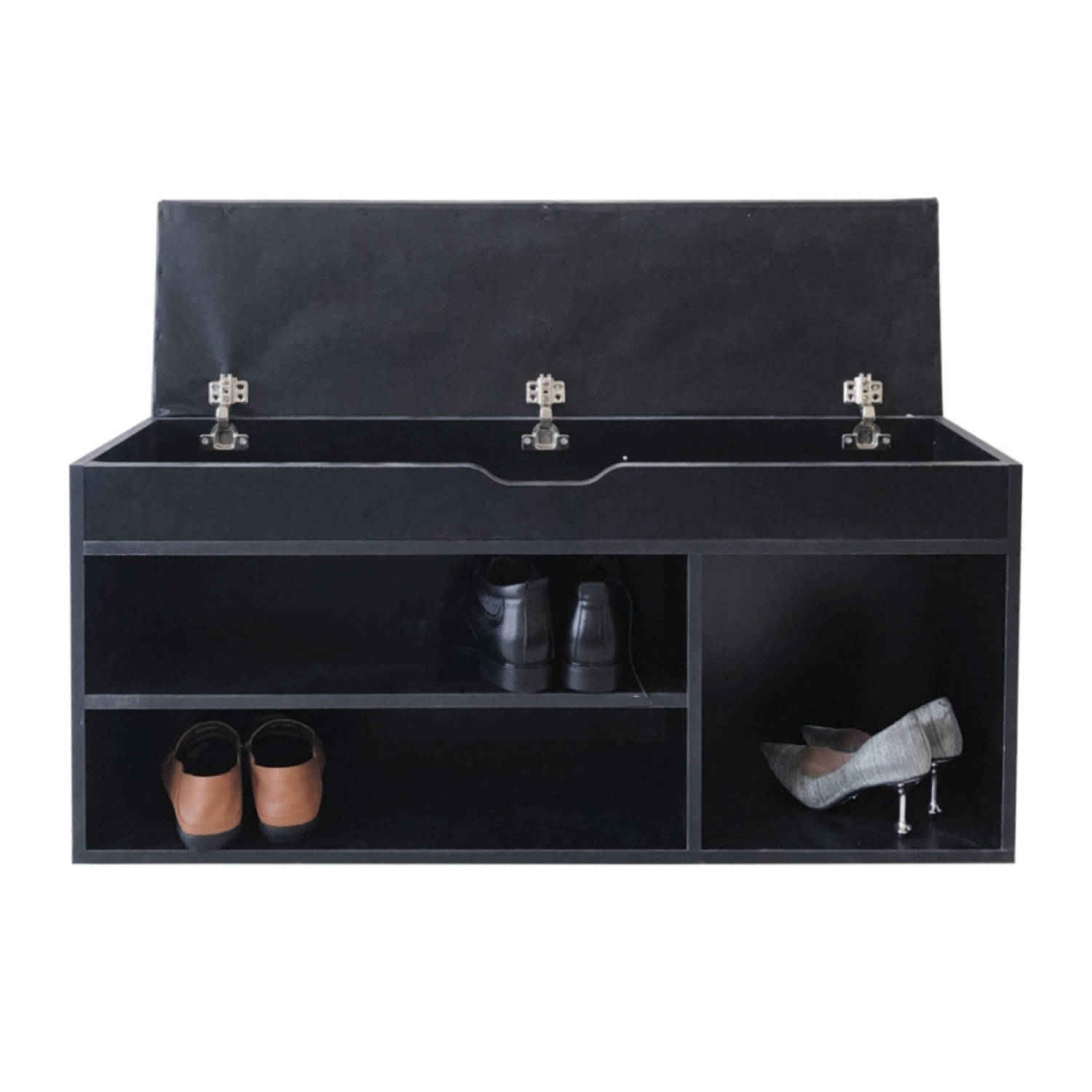 Schoenenkast met opbergruimte - schoenenrek - schoenenbankje - zwart