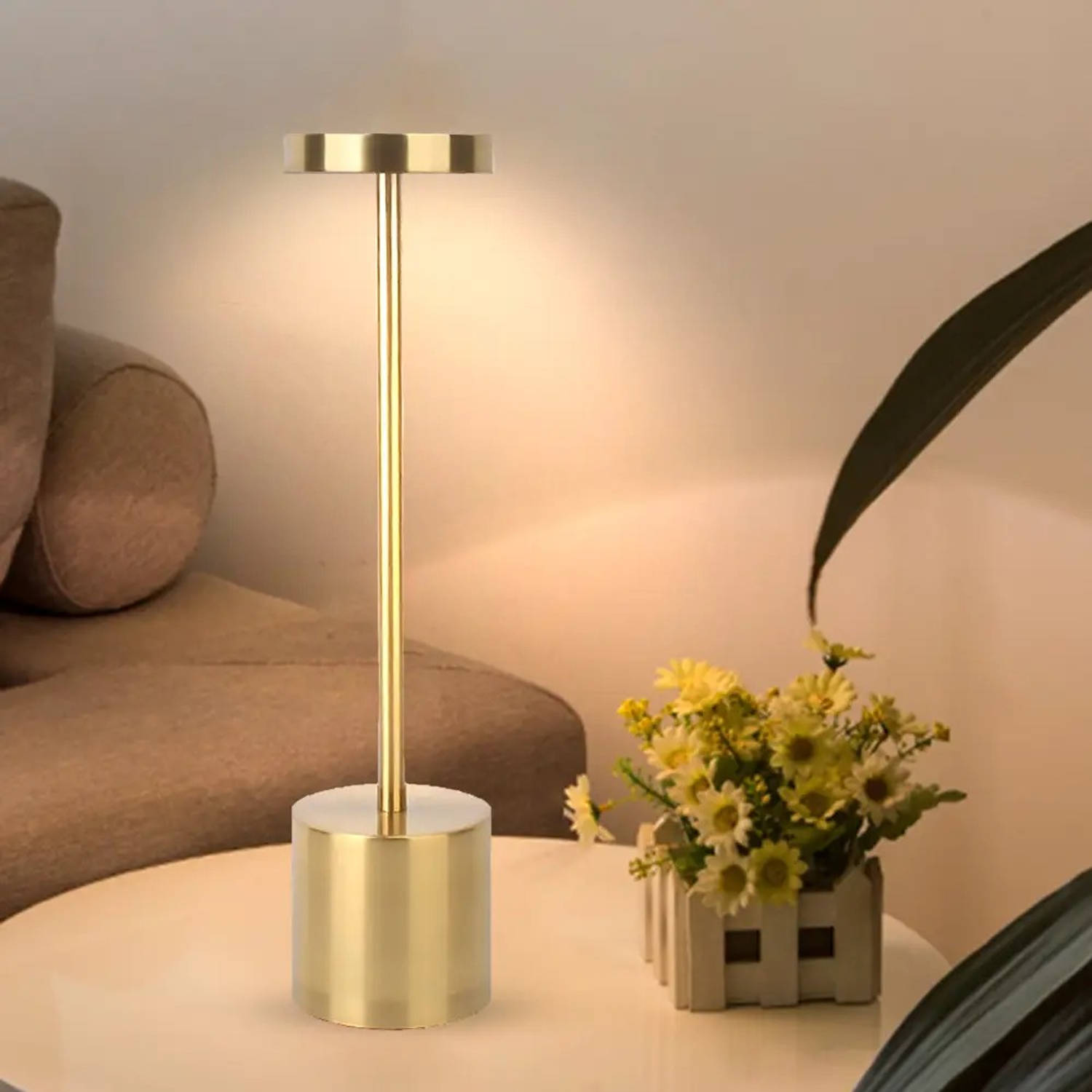 Ook monster Oneerlijk CASA DI ELTURO Design Led Diner tafellamp Goud – Touch bediening – Dimbaar  (Met ingebouwde Accu) | Blokker
