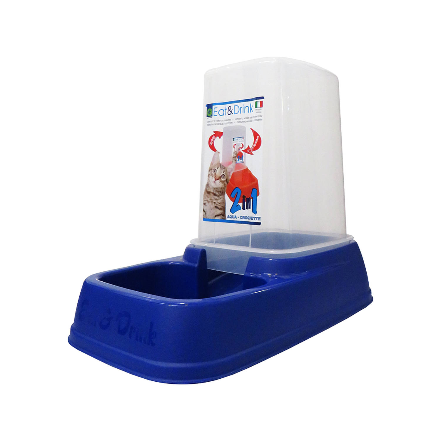 Voer- of water drinkcontainer - gemengde kleur - 3 liter