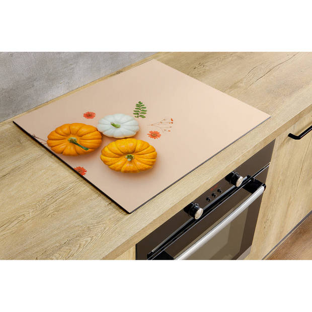 Inductiebeschermer - Oranje met witte Pompoen - 60x55 cm