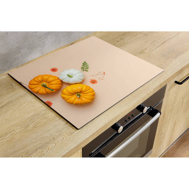 Inductiebeschermer - Oranje met witte Pompoen - 81.6x52.7 cm