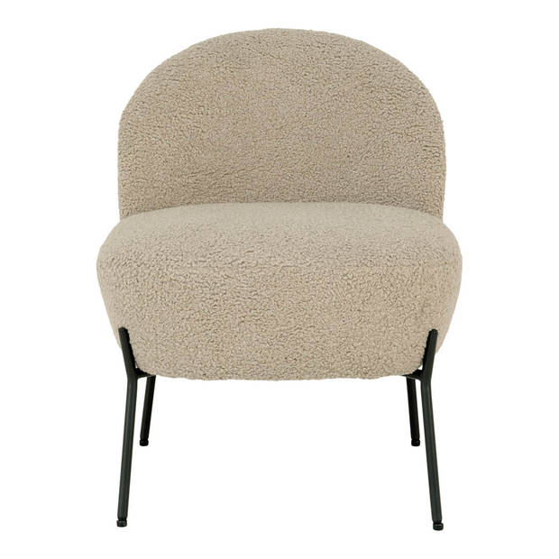 Merida fauteuil geïmiteerd lamsvel grijsbruin.