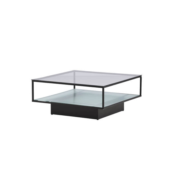 Maglehem salontafel 90x90cm zwart, glas.