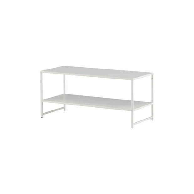 Staal salontafel 101,6x43,2cm wit.