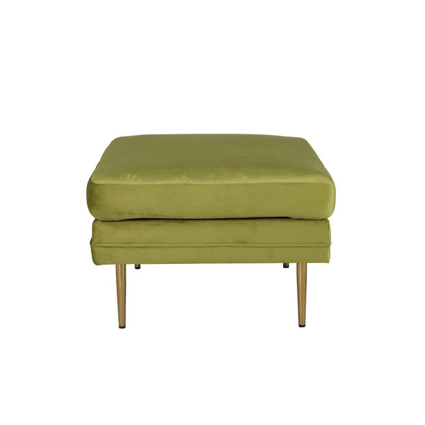 Boom poef, hocker velours messing, groen.