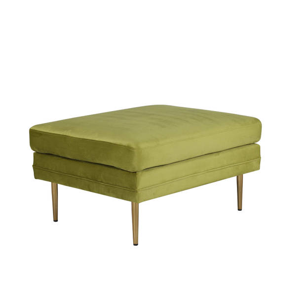 Boom poef, hocker velours messing, groen.