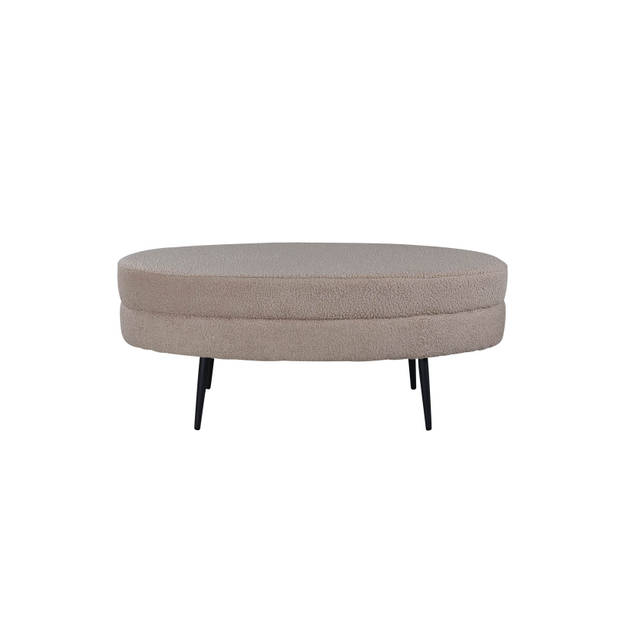 Otto poef, hocker teddystof beige, zwart.