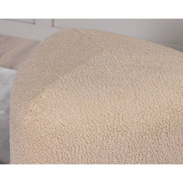 Peg poef, hocker Ø46cm teddystof beige.