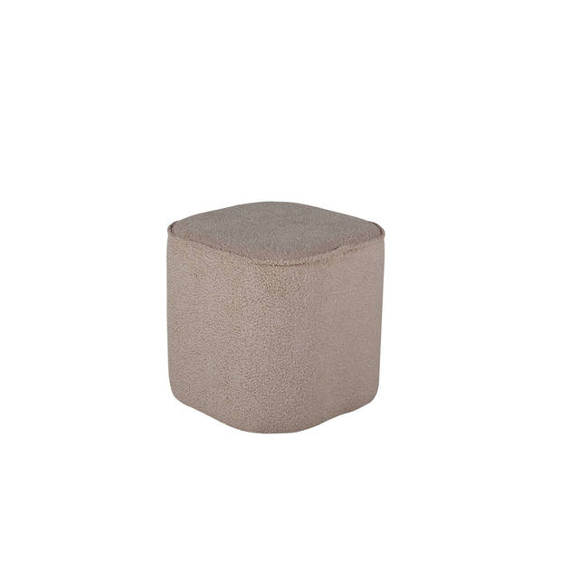 Piff poef, hocker Ø44cm teddystof beige.