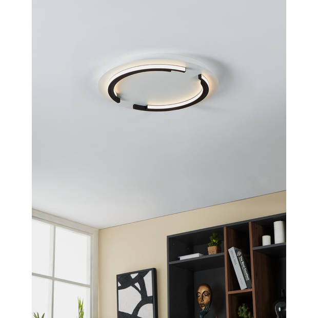 EGLO Zampote Plafondlamp - LED - Ø 42 cm - Wit/Zwart - Dimbaar