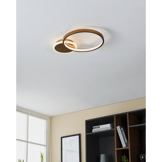 EGLO Gafares Plafondlamp - LED - 40,5 cm - Goud/Wit - Dimbaar