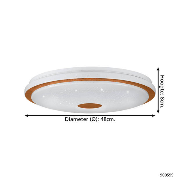 EGLO Lanciano 1 Plafondlamp - LED - Ø 48 cm - Wit - Dimbaar